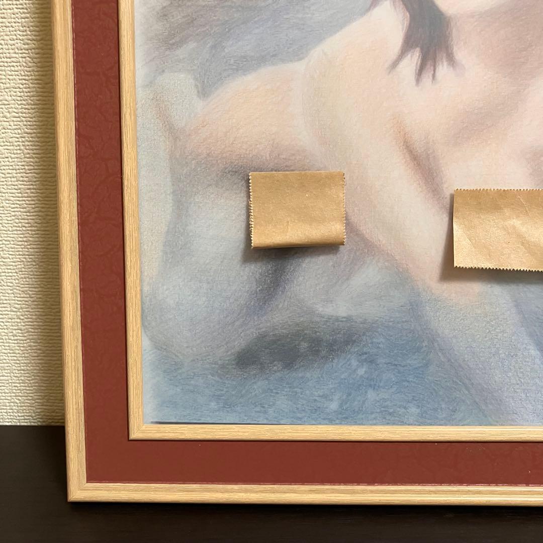 女優画⑦額装品　額縁寸法32.7㎝×24.0㎝×1.5㎝　色鉛筆画　定款付