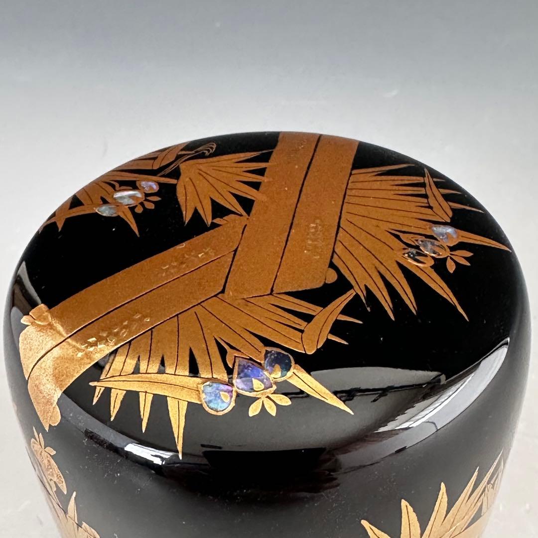 茶道具　八ツ橋蒔絵　大棗　堀川蒼雲　共箱　漆芸　薄茶器　杜若　燕子花