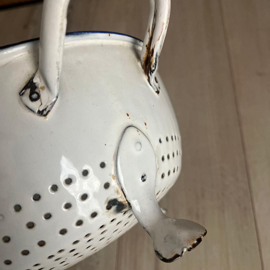 アンティーク　コランダー　猫足