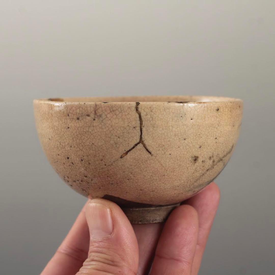 古清水焼 酒呑 酒盃 ぐい呑み 酒器 煎茶碗 古美術 古道具 アンティーク 京焼