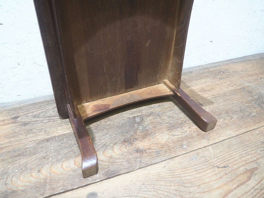 1382 栗の一枚板　レトロなローテーブル　文机　陳列台　展示台　アンティーク