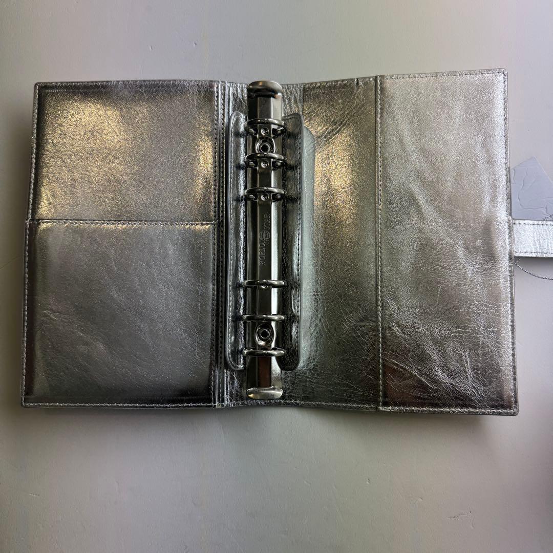 バインダー　シルバー　リボン　チャーム付き　A6