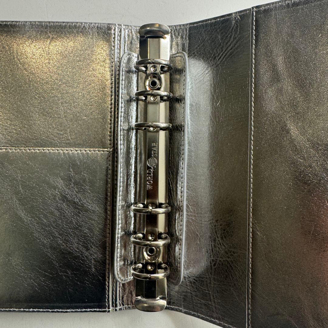 バインダー　シルバー　リボン　チャーム付き　A6