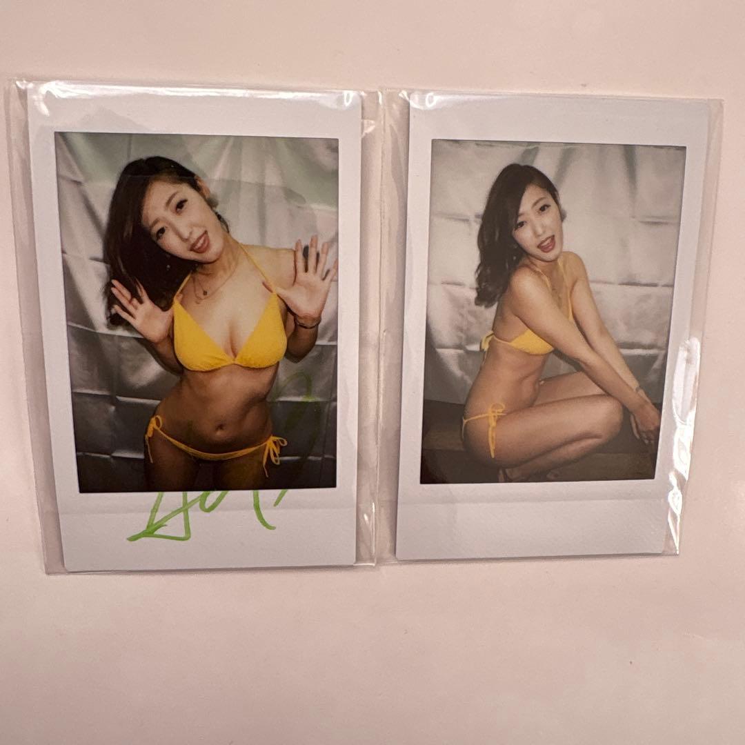 水野朝陽　直筆サインチェキ　2枚　水着