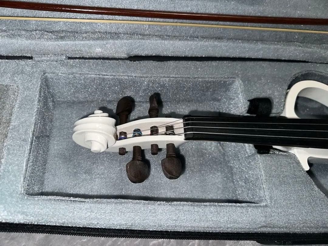 ammoon ホワイト バイオリン 本体とケース
