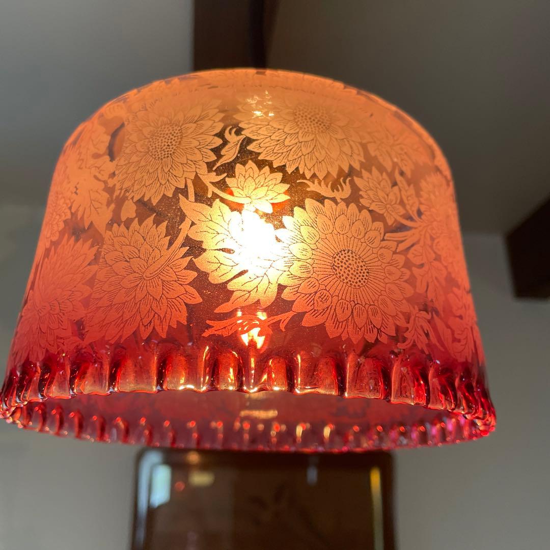 電笠　電傘　照明　ヨーロッパ(英国)　※アンティーク・レトロなガラス 照明