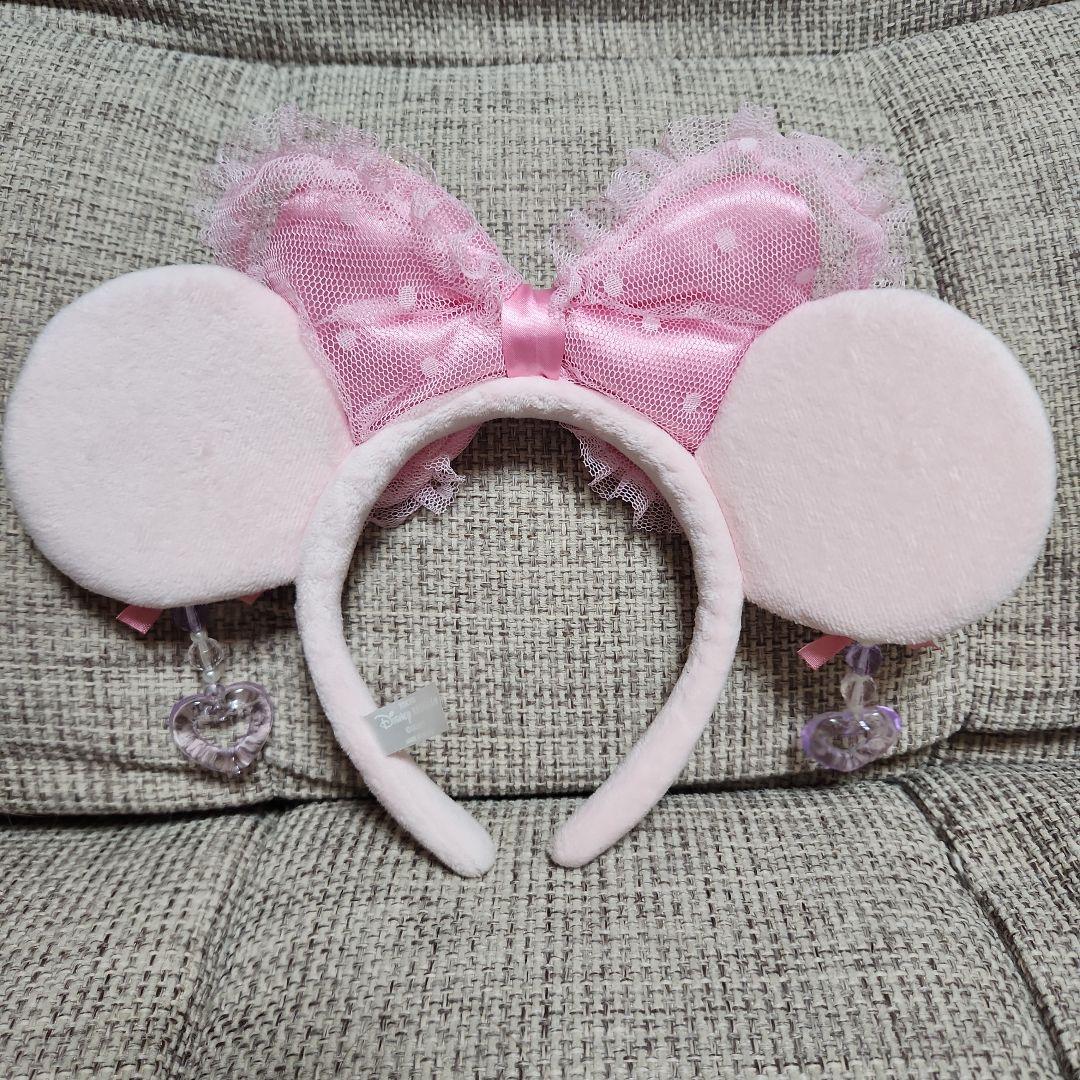 ディズニー ミニーマウス カチューシャ ピンク リボン イヤリング 廃