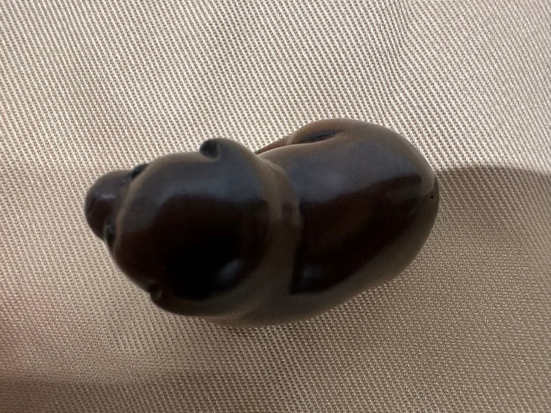 根付(netsuke) 犬の根付　木製　江戸時代