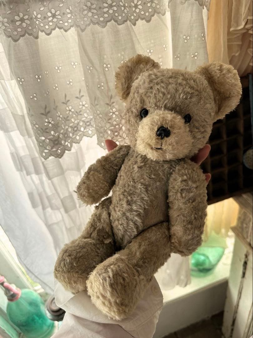 フランス アンティーク とっても可愛い お顔と お色がグレージュ ベアちゃん