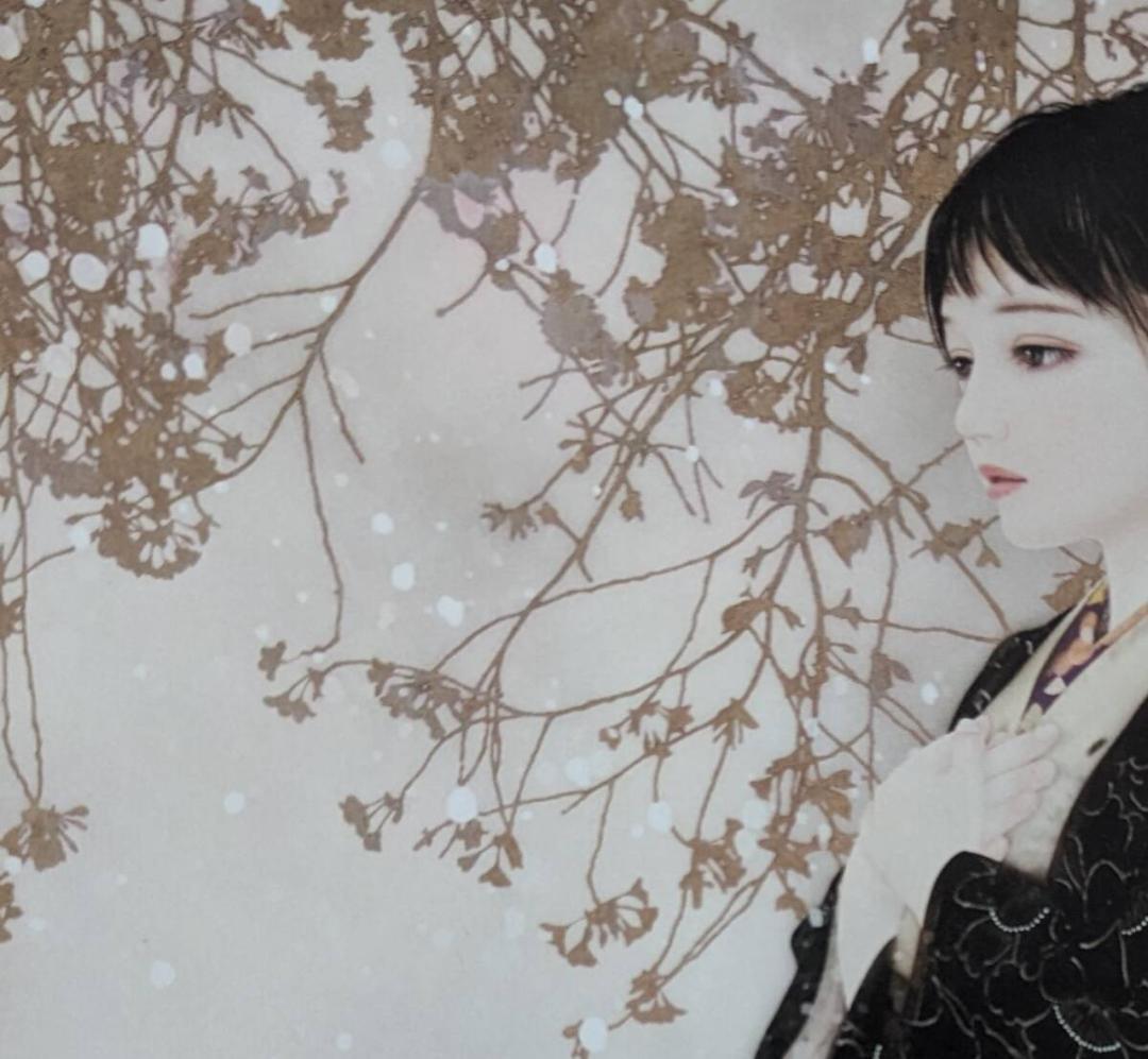 横田美晴　「まだら雪」、厳選、希少画集・額装画、人気作品