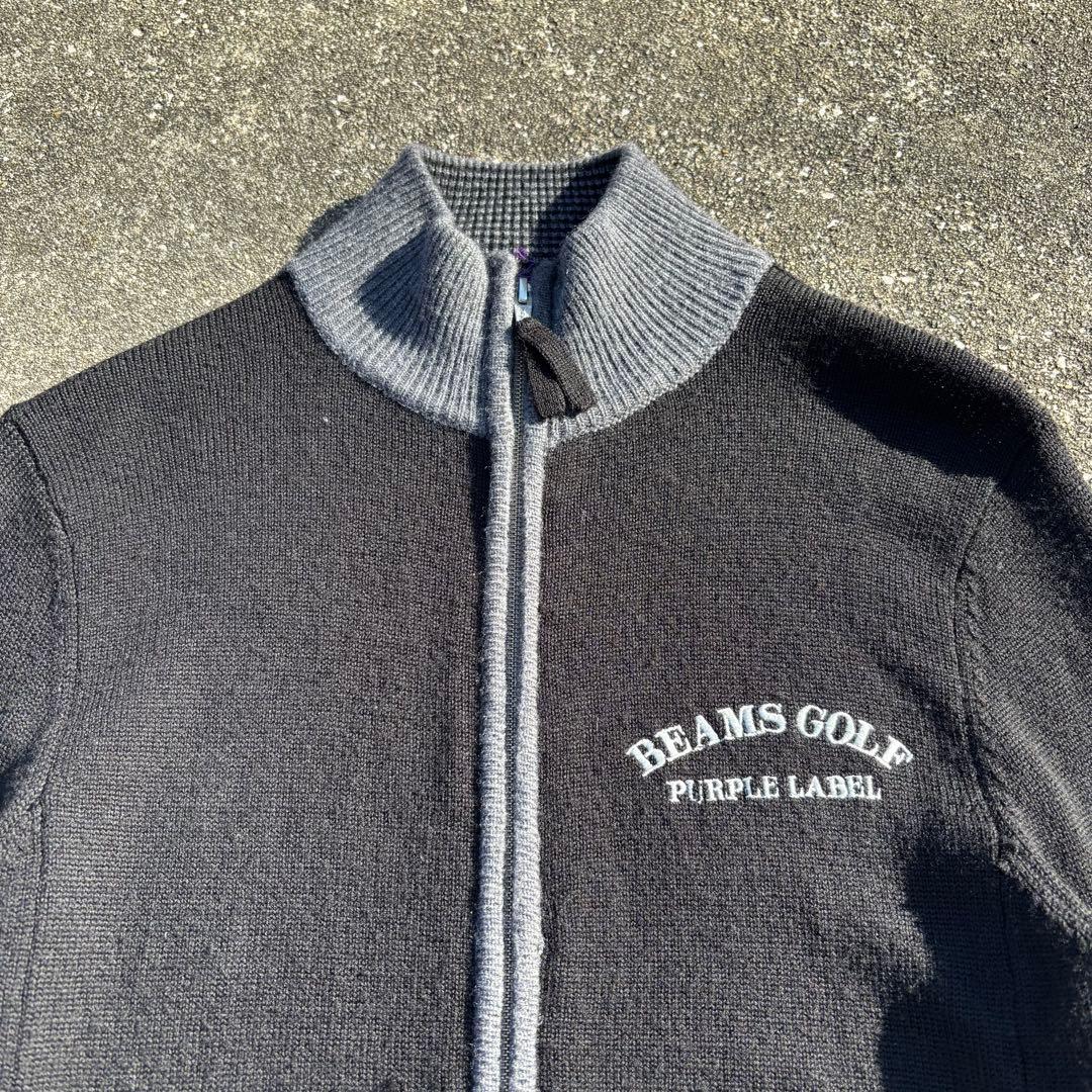 美品 BEAMS GOLF ダブルジップ ドライバーズニット 刺繍ロゴ 高級