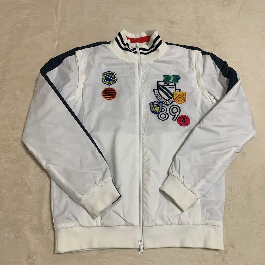 PEARLY GATES リバーシブル中綿ジャケット／ベスト、白／青、サイズ６