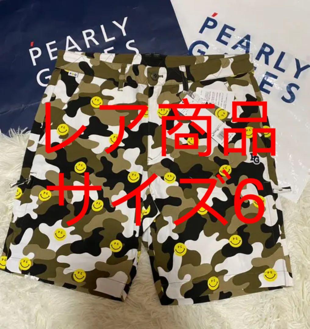 人気完売パーリーゲイツストレッチリップ カモ×ニコプリントショートパンツサイズ6