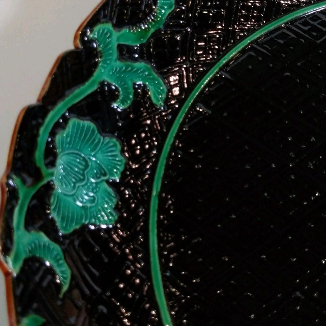 【茶道具】黒漆交趾唐草　菓子器　中村翠嵐作