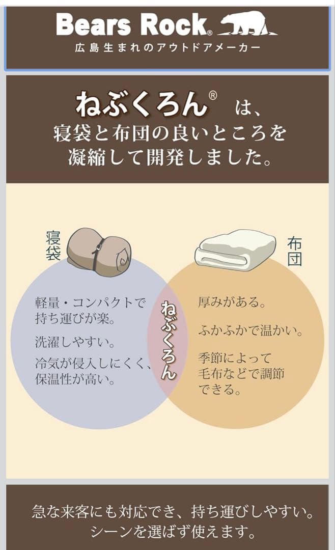 【未使用】Bears Rock ねぶくろん シングルサイズ