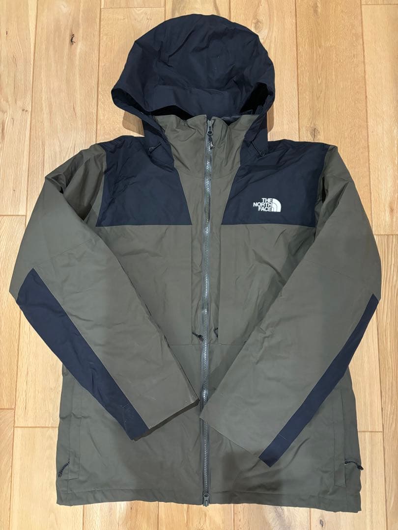 【美品】ノースフェイス スノーボード ウェア カーキ インナーダウン付き