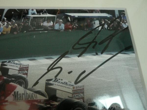 F１　シューマッハ・バリチェロ　直筆サイン入り写真（額装付）