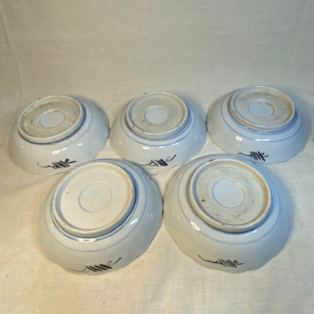 伊万里　古伊万里　大聖寺伊万里　なます皿　色絵　金襴手　5客