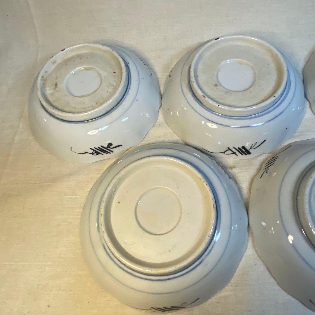 伊万里　古伊万里　大聖寺伊万里　なます皿　色絵　金襴手　5客