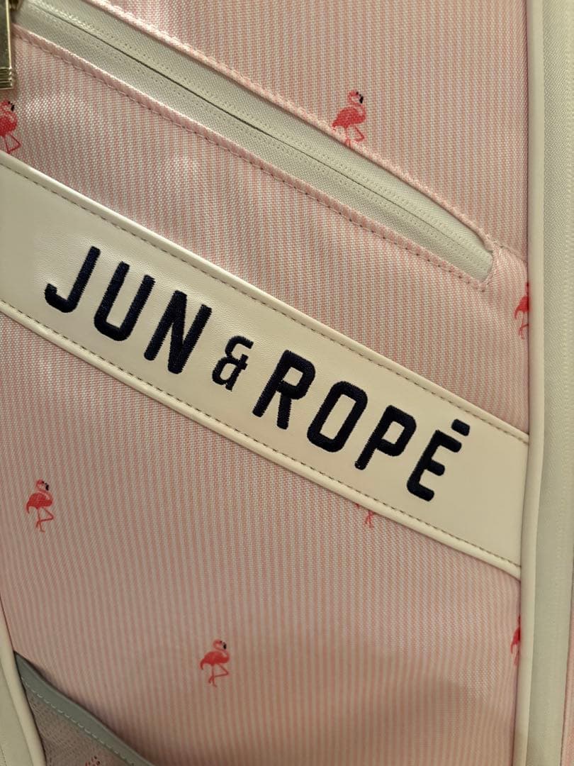 【可愛い】JUN & ROPE ゴルフバッグ フラミンゴ柄 ピンク 美品