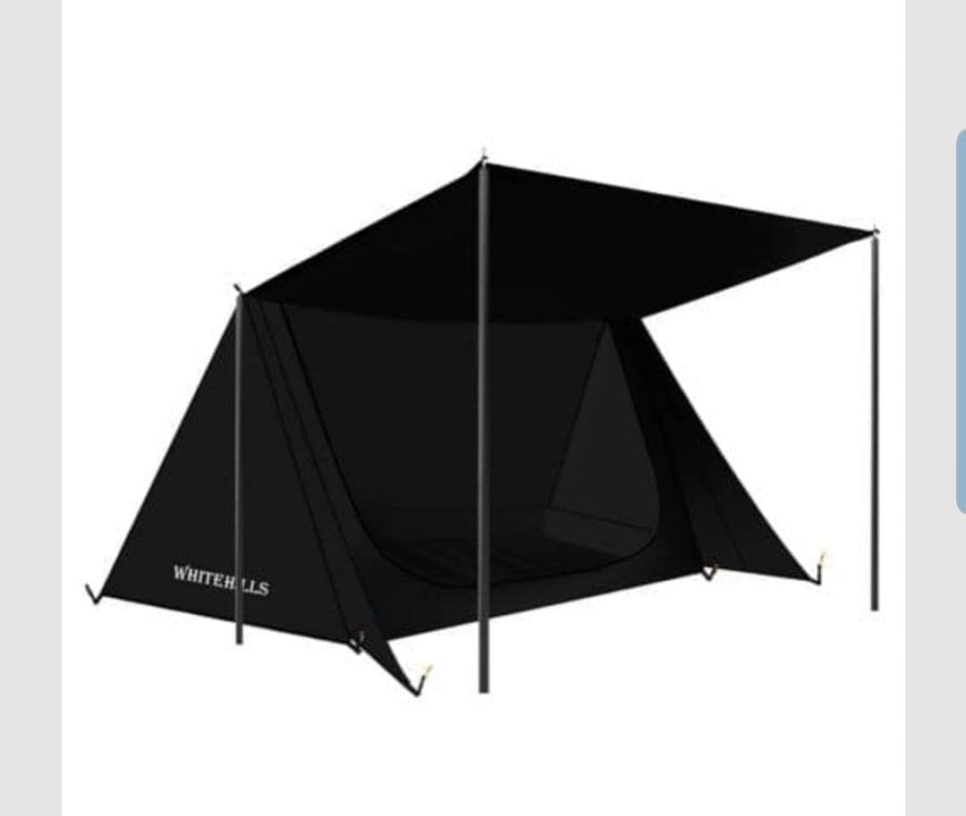 【特割】WHITEHILLS シェルターテントなどキャンプセット 黒