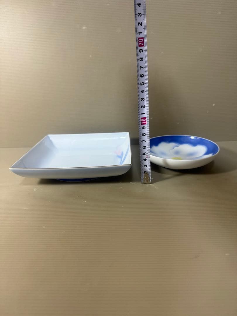 2520 深川製磁　スノーローズ皿5客　方皿1客