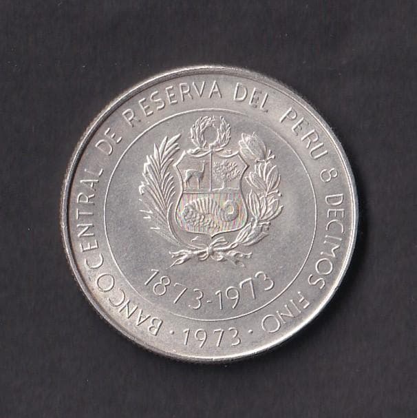 日秘友好通商航海条約締結100周年記念　100ソル銀貨