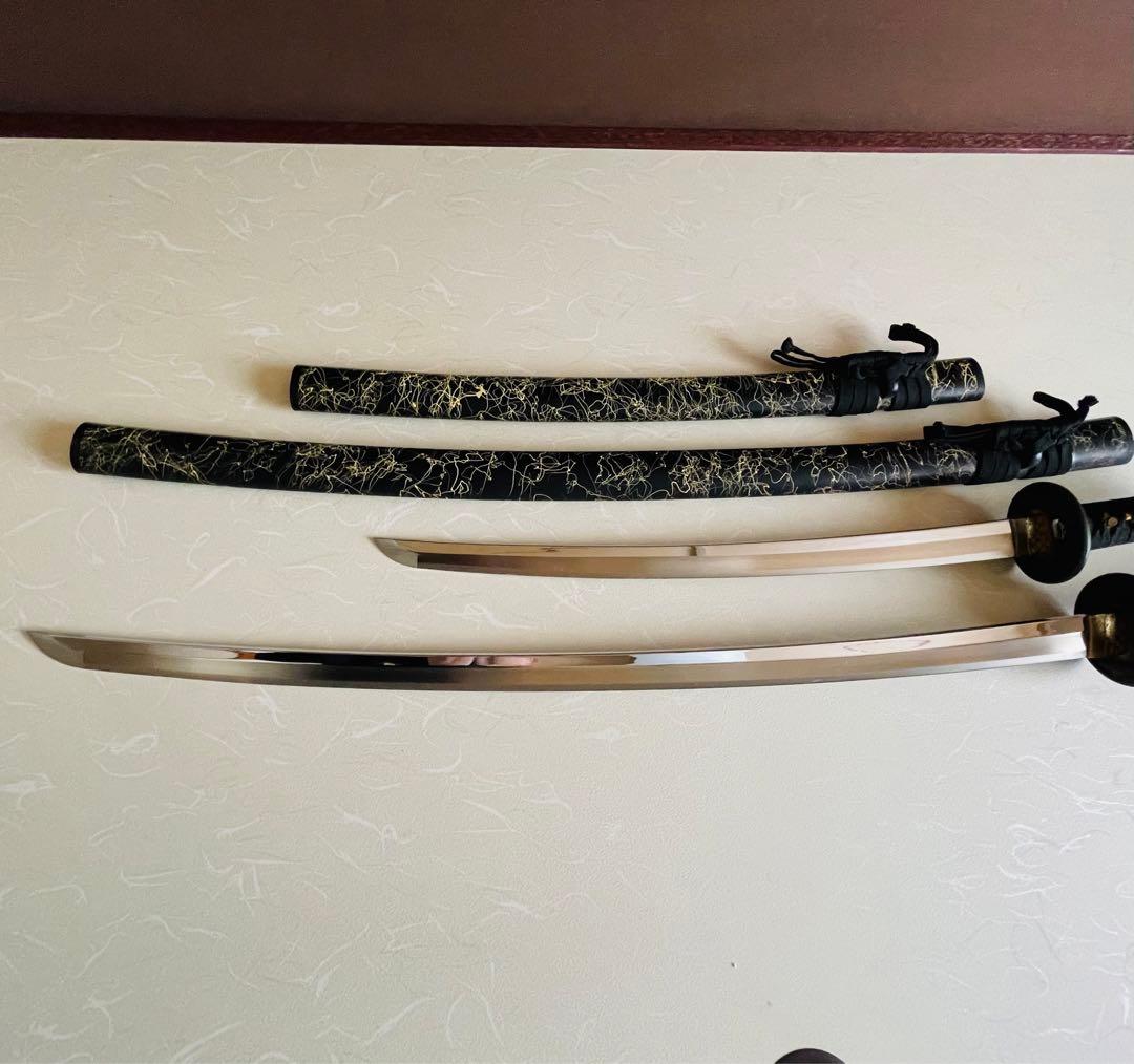 模造刀 日本刀 武具 刀剣 居合刀 2本セット 太刀 脇差 w2