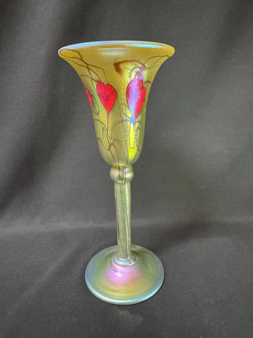 【ヴィンテージ】ティファニースタイル 幾何学文聖杯 コーディアルグラス