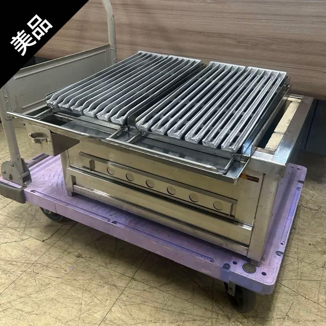 6038【美品】秋元ステンレス 炭火ステーキ七輪 CAS-645