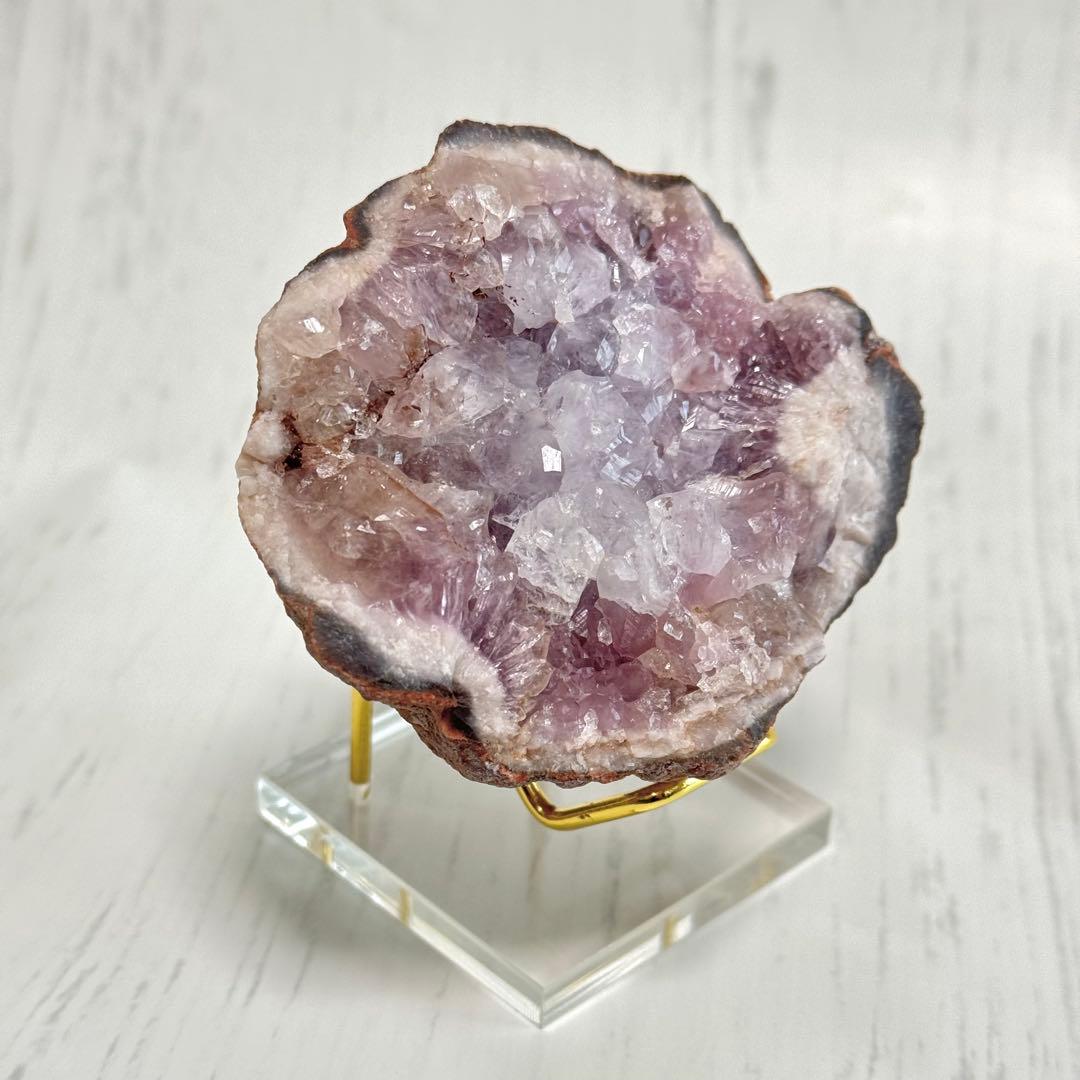 【D248】ジュワッとジューシー♡ピンクアメジスト ジオード 原石 鉱物 標本