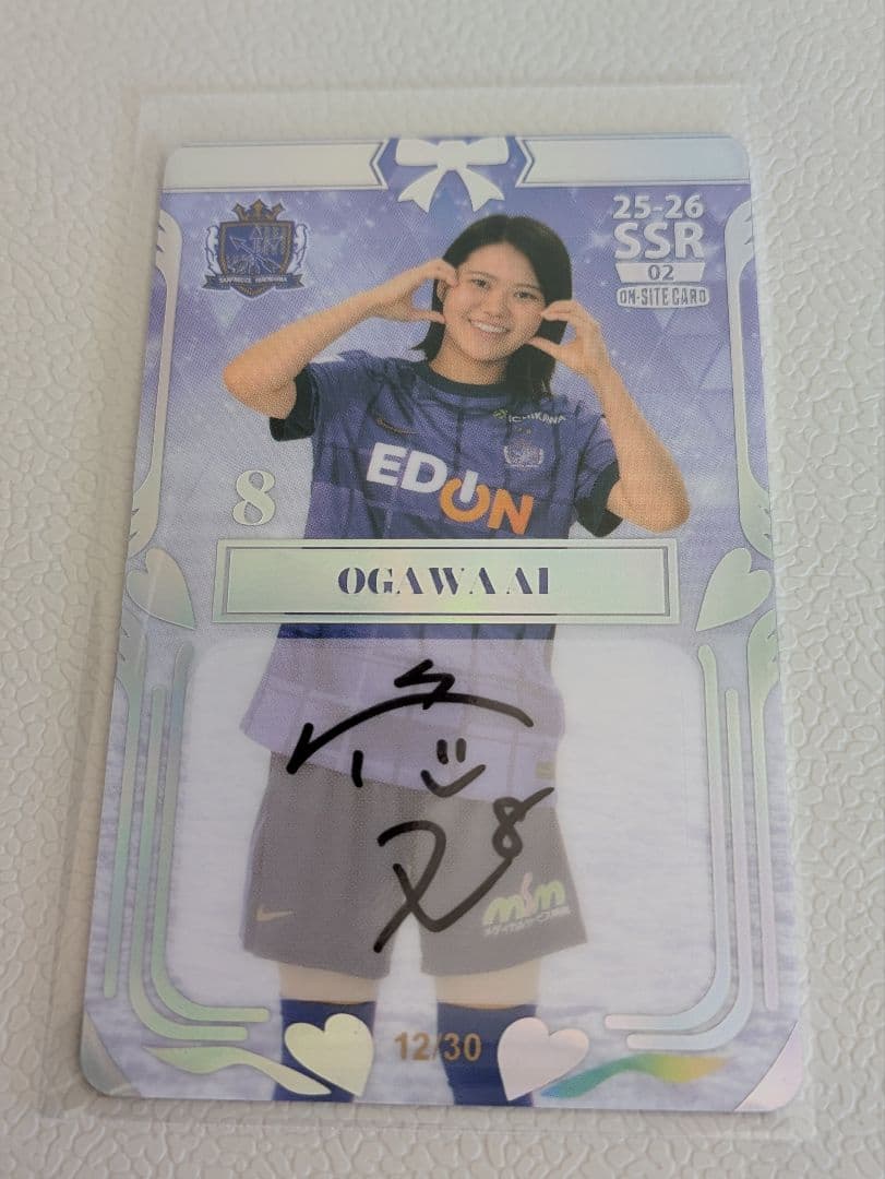 SSR 小川 愛 直筆サインカード オンサイト サンフレッチェ広島レジーナ