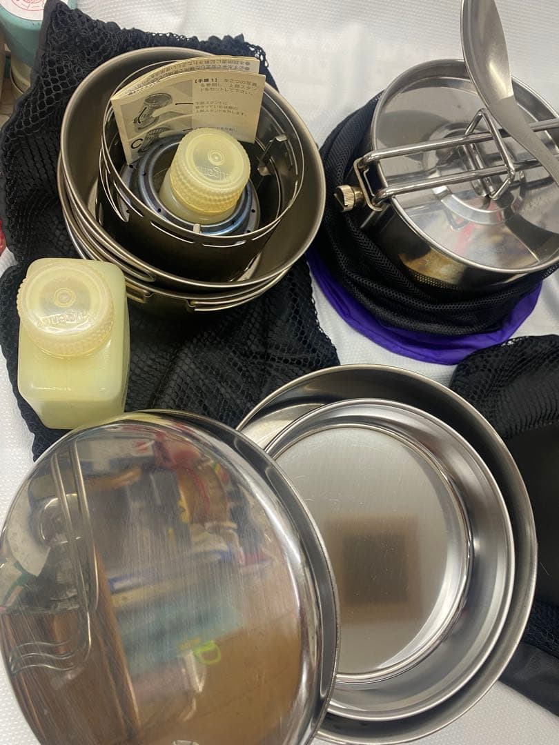 ステンレススチール 食器セット メッシュバッグ付き