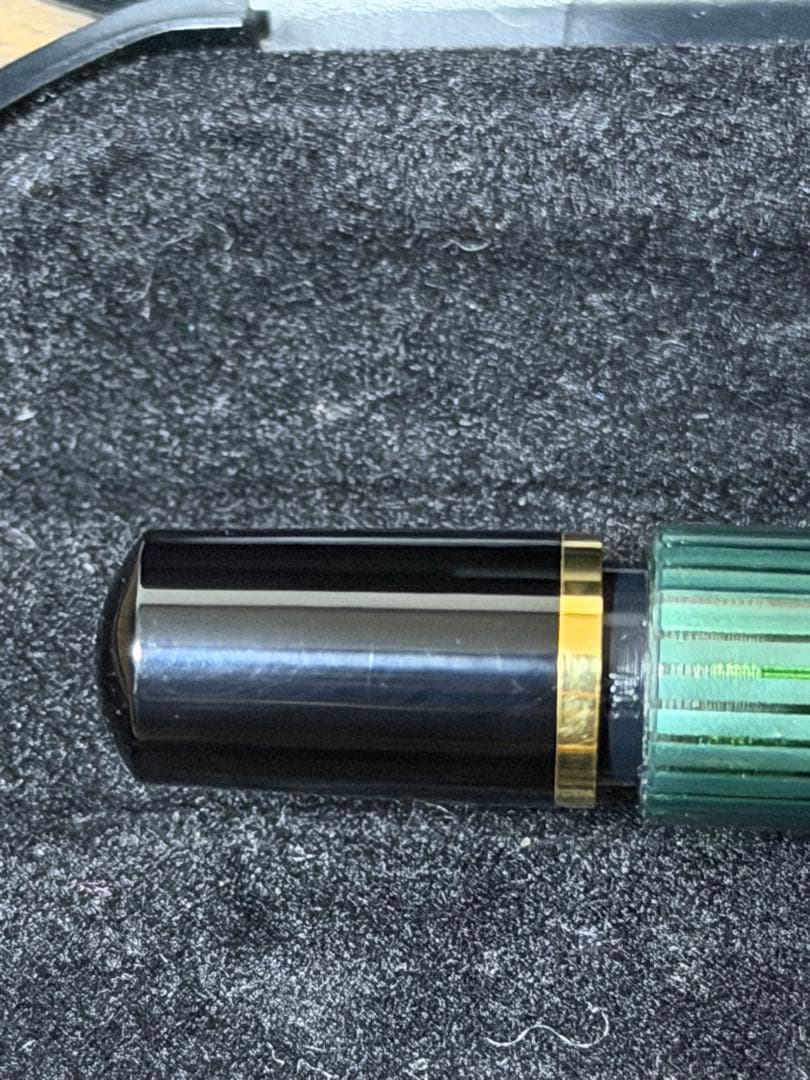 筆記確認&洗浄済　西ドイツ製　PF刻印　緑天冠　18c B ペリカン　万年筆