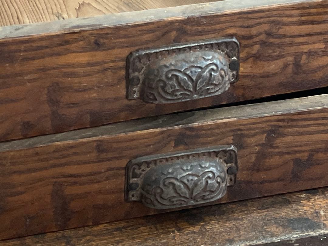 文机　貝殻 シェル型取っ手　アンティーク家具　古道具