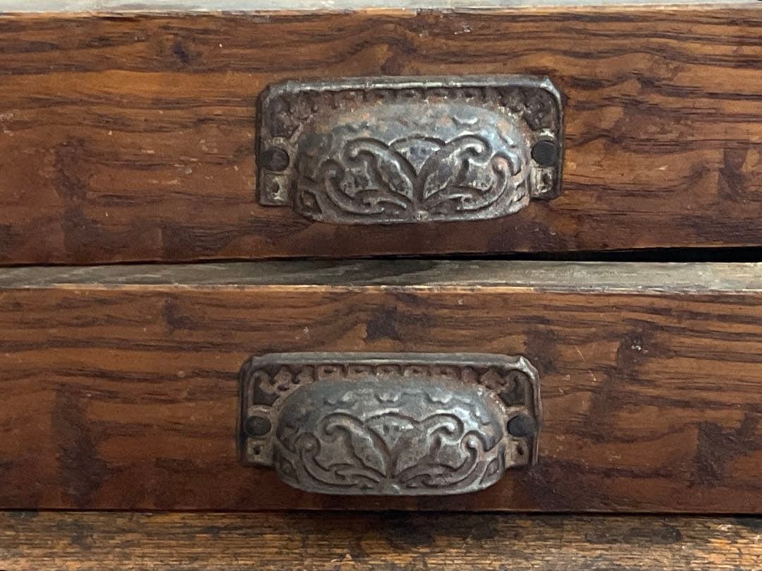 文机　貝殻 シェル型取っ手　アンティーク家具　古道具