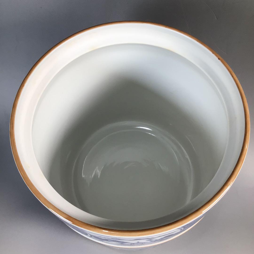 Ｎ３９１　皆具　『京焼　貴山造』『染付祥瑞文』『水指　建水　蓋置　杓立』　共箱