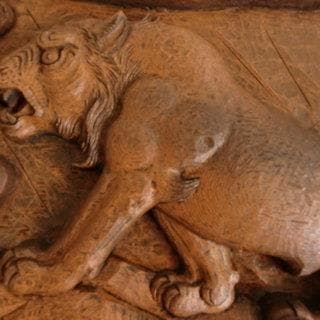 平尾翆邦　虎 木彫り　壁掛