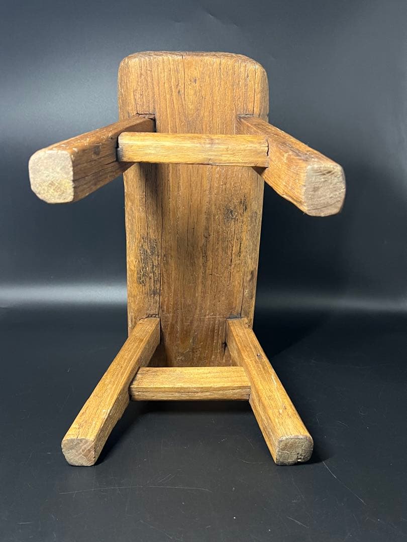 李朝 木製 小椅子 低椅子 踏み台 古民藝 古道具 朝鮮古美術 民藝 花台展示台