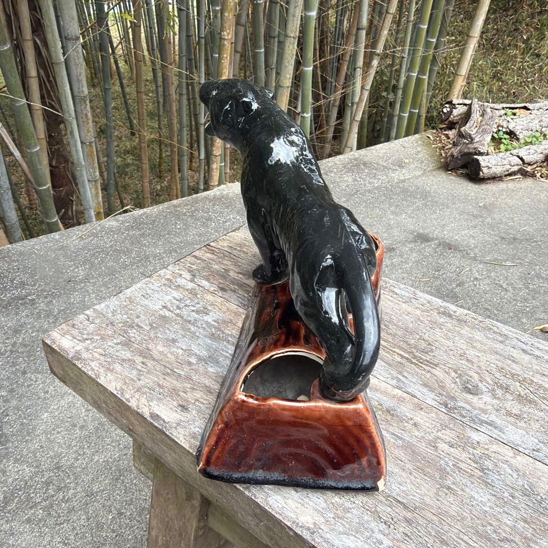 激レアブラックパンサー 陶器　置物　ミッドセンチュリー　ヴィンテージ50-60s