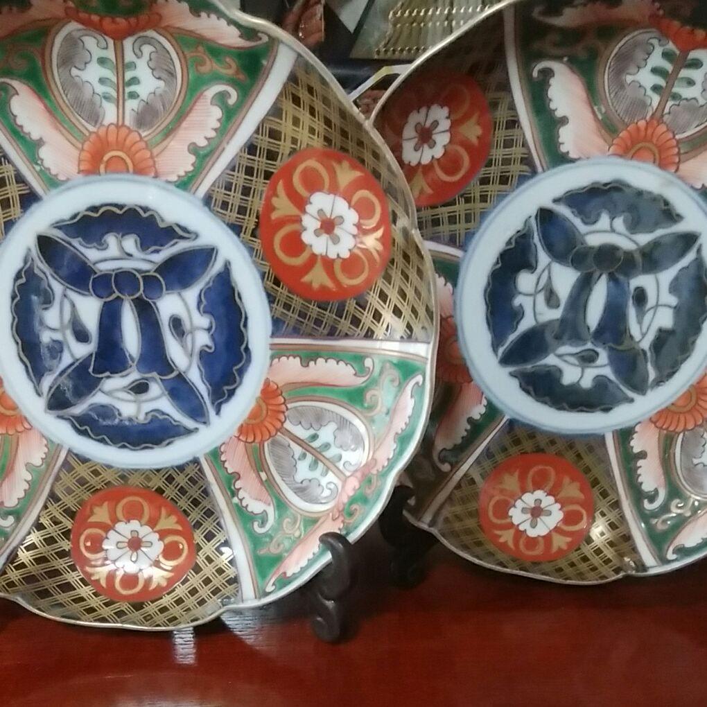 106  古伊万里　金襴手　7寸皿　2枚
