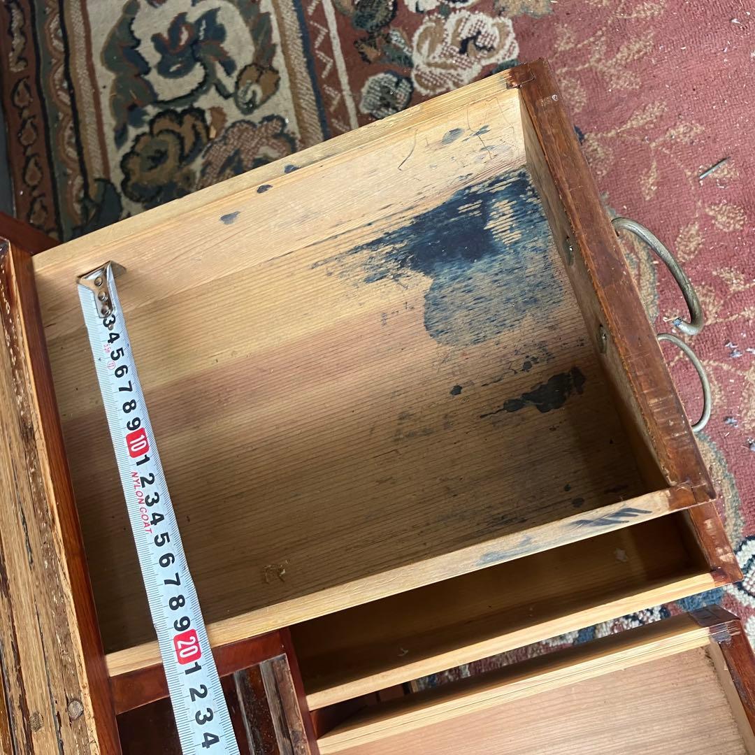 昭和レトロ 木製 茶箪笥 茶棚 ガラス戸 サイドボード 古家具 古民家 無垢材