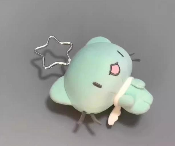 ぬいぐるみ キーホルダー ねこ 天使 ミントグリーン