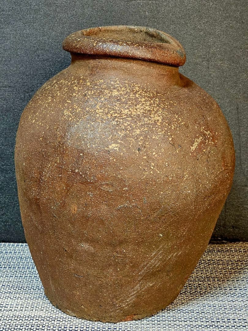 江戸時代　古常滑系　壺　種壺　花入　 花生　インテリア　オブジェ　高26.7cm