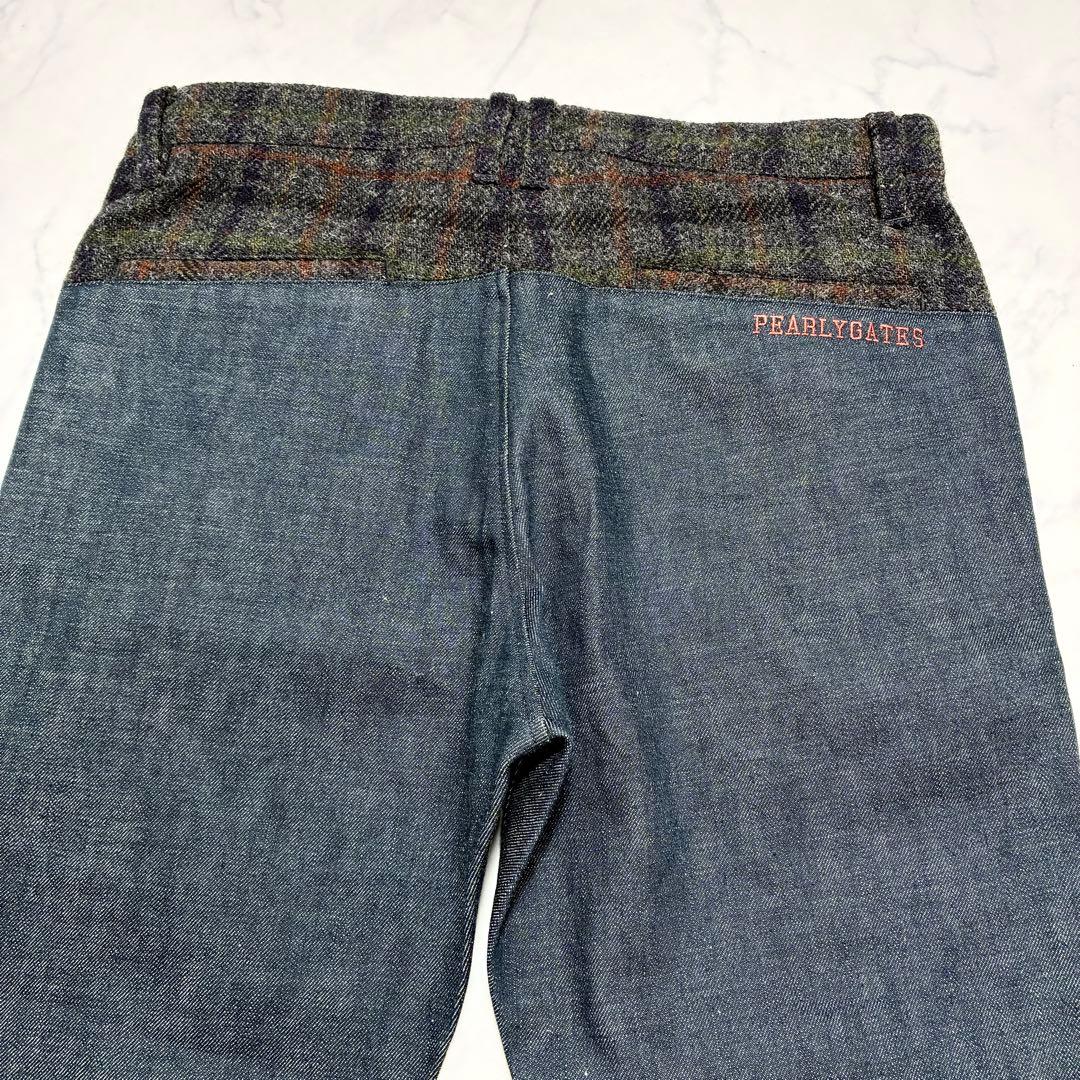 未使用✨PEARLY GATES ツィード×デニム パンツ 切り替え ゴルフ L