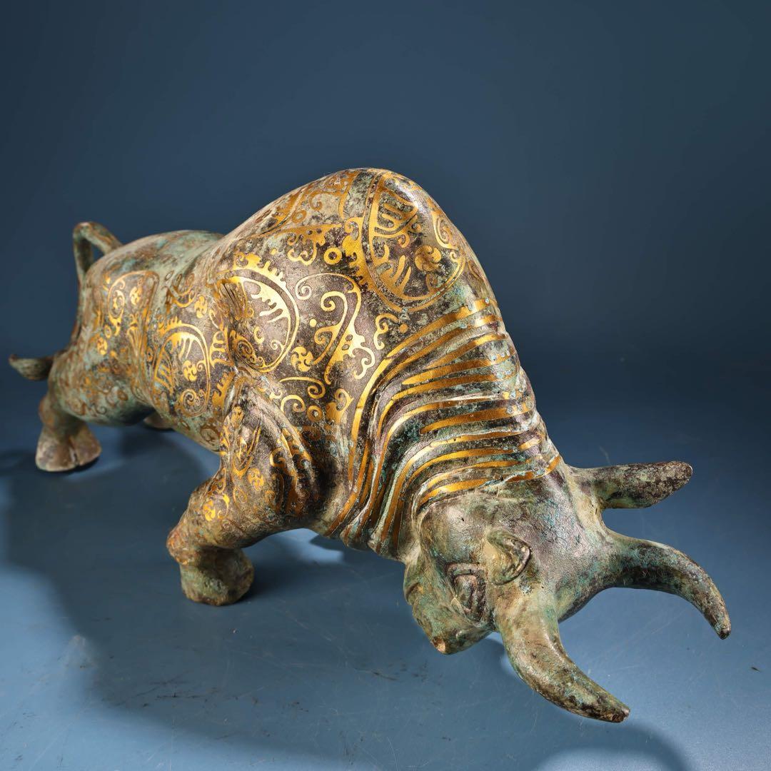 旧家蔵出　開運青銅器　開運牛　置物　時代物