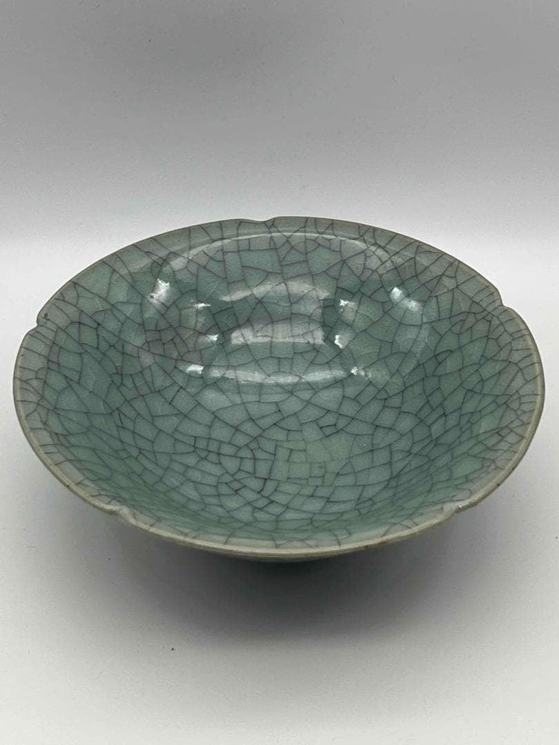 宋時代　青磁　汝官窯盞　北方青磁　南宋官窯 茶碗 唐物　茶道具(A-39)