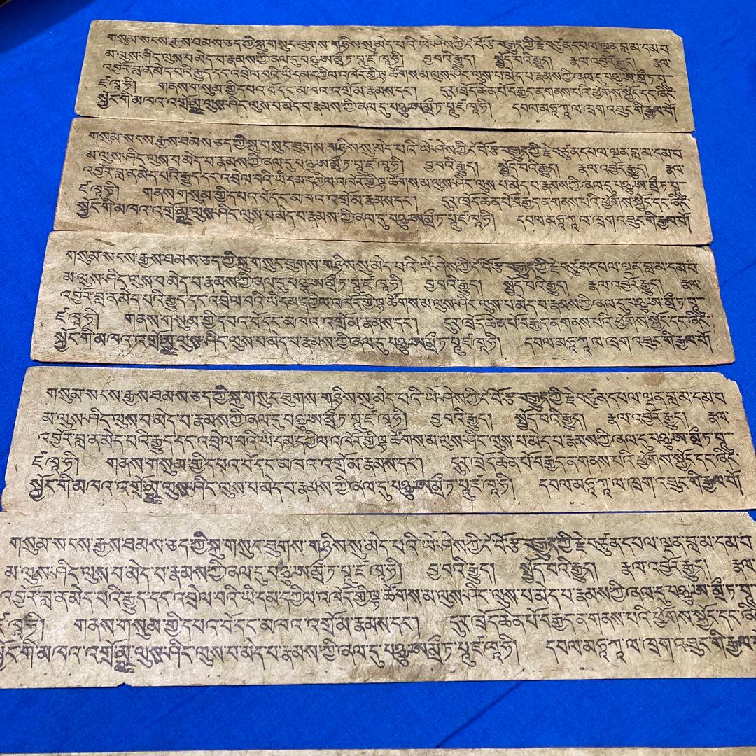 チベット語経典 手描きの仏像 9枚