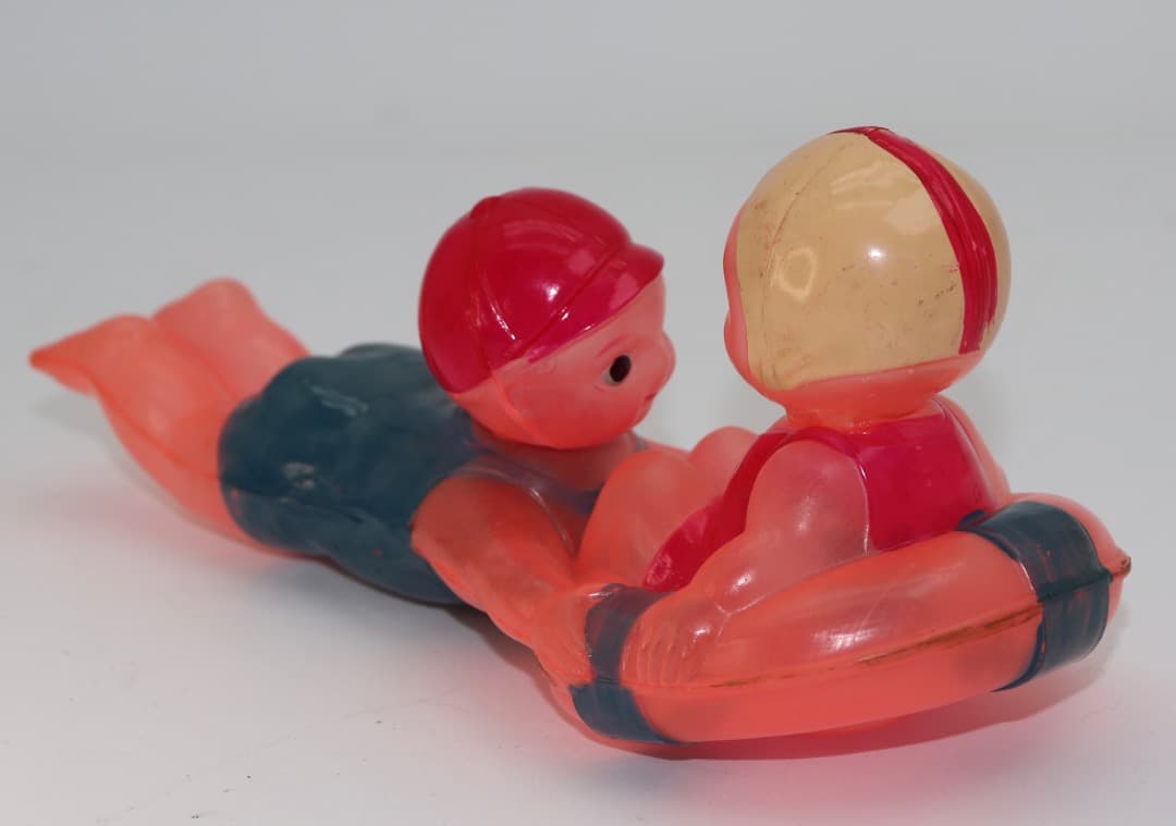 セルロイド製 水着の男の子と女の子のフィギュア 日本製レアアイテム