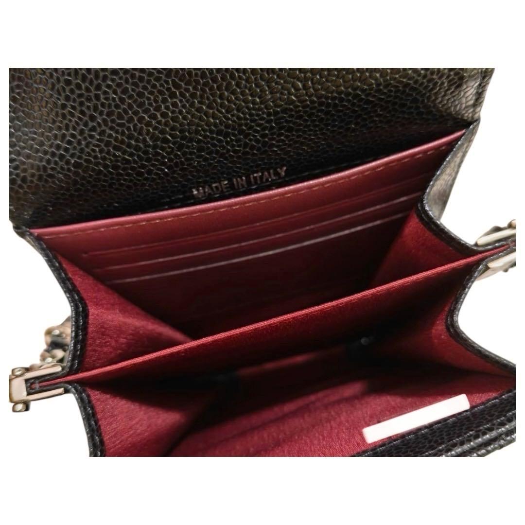 【新品未使用】CHANEL キャビアスキン 3色 スマホショルダー チェーン付き